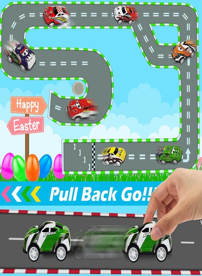 AMENON 24 Pack Prefilled Easter Eggs Pull Back Cars, Easter Basket Essential Toys Colorful Racing Vehicle for Kids Boys Toddlers Egg Hunt Basket Stuffers Filler Surprise Egg Hunt Party Favor Classroom Prize - Image 3